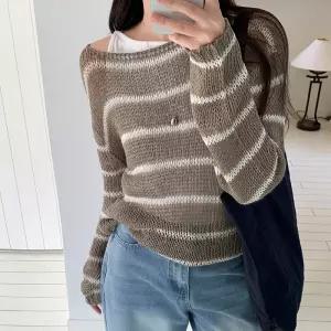 [코코블랑] 네트 스트라이프 루즈핏 니트