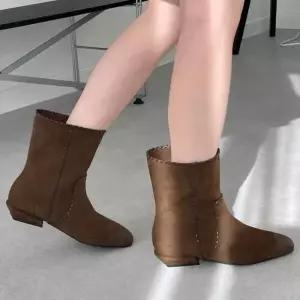 /옷자락 여자 데일리 스웨이드 발목 앵클부츠
