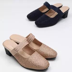 /옷자락 여자 데일리 블링블링 편한 스트랩 뮬