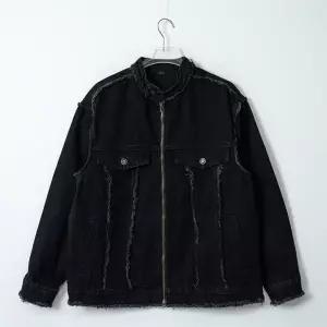 [신세계라이브쇼핑][옷자락] 남자 여자 빈티지 컷오프 하이넥 스트릿 데님 자켓