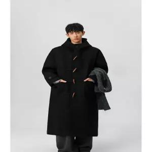 남성 오버핏 울 빅사이즈 떡볶이 롱코트  두툼한