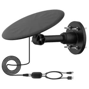 고감도 증폭기 내장 4K UHD/HD 디지털TV 수신 실내&실외 겸용 안테나 생활방수 캠핑 농막 차박 10M 케이블