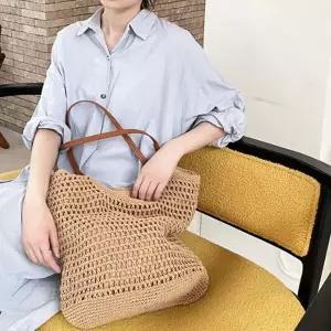 레더끈 손잡이 그물 니트 빅사이즈백 가방 해변 비치 네트백 여름