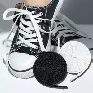 기본 신발끈 고무줄 패션 운동화끈 블랙 화이트 2p Wrc7+2ybF