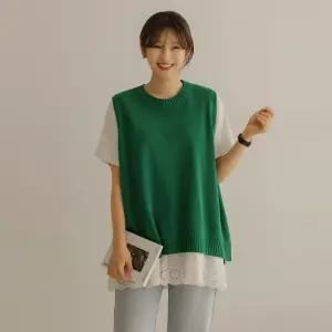 [66-120] 캐디 옆트임 리본 언발 베스트