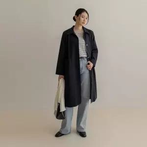 [66-120] 스딘 싱글 카라 롱 바바리 코트