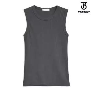 [탑보이]남자 머슬 잔골지 쫀쫀 U넥 민소매 나시 티셔츠 (WI017)