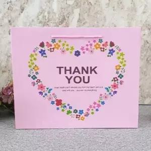 [문구/오피스] 핑크색 꽃 쇼핑백 대형 20개 답례품 포장용 가방