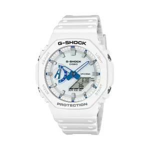 지샥 GA-2100HDS-7A 히든글로우 화이트 아날로그 디지털 남성 우레탄 시계