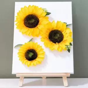 아트박스/플라워트리 해바라기 조화 액자 캔버스 이젤세트 30x47cm 꽃 장식