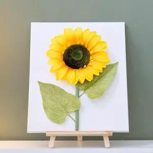 아트박스/플라워트리 해바라기 조화 액자 캔버스 이젤세트 40x57cm 꽃 장식