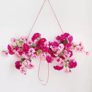 아트박스/플라워트리 진달래 조화 가랜드 봄내음 철쭉 60x27cm 장식 소품