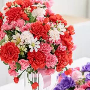 아트박스/플라워트리 카네이션 조화 꽃다발 풍성한 38x50cm 꽃 장식 소품