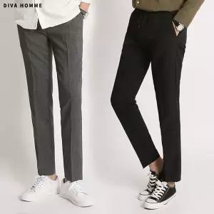 [디바옴므]텐션 링클프리 10부 밴딩 슬랙스