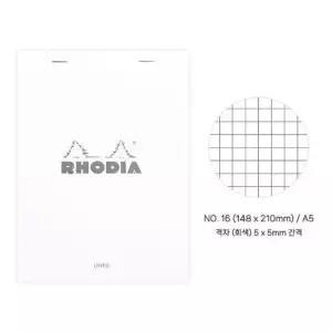 로디아 화이트 메모패드 No.16 격자 A5 80매 80g