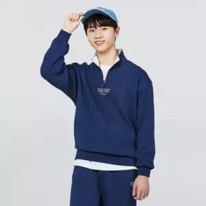 소이 HC04 블루 아노락 맨투맨셋업티 주니어 남아 봄 가을 블루 반집업티셔츠 24f5703