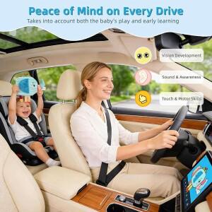 몽테조이 아기용  책 장난감 카시트용 6-12개월 감각 발달 여행용 천으로 된 몬테소리 크링클 바쁜 책 로드