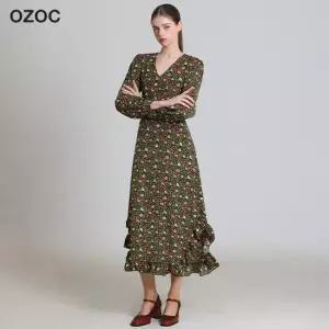 라운드 롱 플라워 원피스