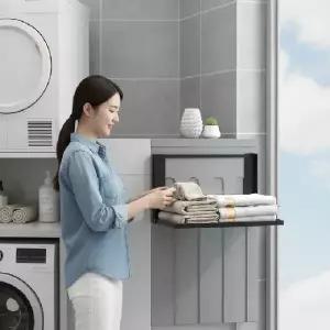 다용도 세탁실 자석 선반 접이식 벽걸이 건조대 슬림형 수납랙