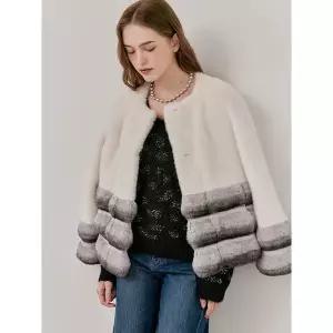 [르모하]페이크 밍크 배색 시어링 퍼 자켓 LC4FJK011_P412931360