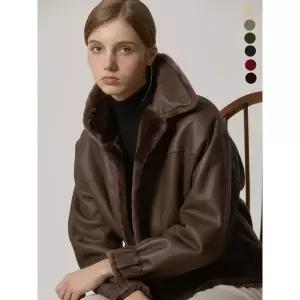 [르오트]천연모피 더블페이스 하이넥 레더 무스탕 리버시블 사이즈 55 88다양_P412697636