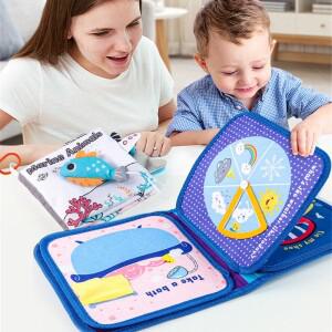 몽테조이 아기 동물 인지 패브릭 활동 바쁜 책 몬테소리 장난감 천 크링클 (6-12개월)