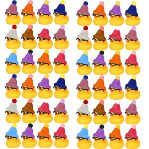 몽테조이 선글라스 모자를 쓴 미니 고무 오리 10-100개 대량 구매  파티 선물용 작은 욕조 장난감