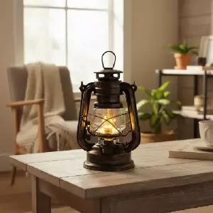 ( )빈티지 LED 캠핑랜턴 무선 호롱불 조명 10.5cm AA 건전지식 무드등