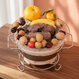 ( )캠핑 토기 미니 화로 21cm 1인용 실내 숯불 구이 그릴