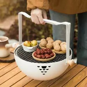 ( )캠핑 원형 바비큐 화로대 야외용 스틸 그릴 불멍 장비