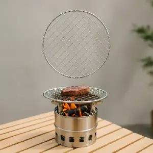 ( )캠핑용 304 스테인리스 원형 석쇠 20cm 고기 구이망 그릴판