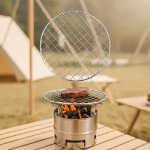 ( )304스테인리스 원형 석쇠 18cm 캠핑용 그릴망 고기불판 꼬치구이망