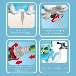 몽테조이 아기 목욕 장난감 물놀이 물 분사기 만화 오징어 회전 스프레이 정원 마당 재미 파티 게임 해변