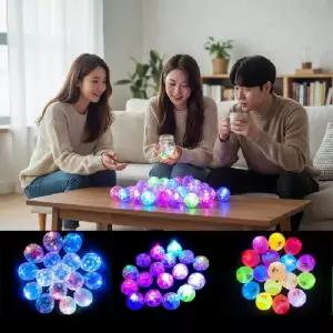 (색상 미니풍선LED-랜덤)파티 이벤트용 LED 미니 전구 조명 무드등 캠핑 데코 소품