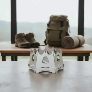 ( )휴대용 접이식 화목난로 16.5x9cm 미니 캠핑 버너 장작 난로