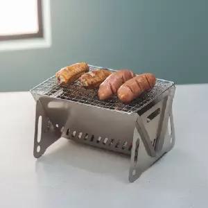 ( )캠핑용 초슬림 접이식 미니 화로대 1 2인용 석쇠 그릴 세트