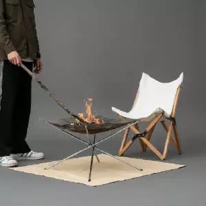 ( )스테인리스 메쉬 불멍 화로대 56cm 휴대용 접이식 캠핑용품