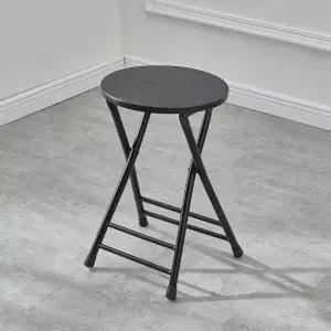 인테리어 의자 경량 접이식 철제 원목 폴딩 원형 스툴