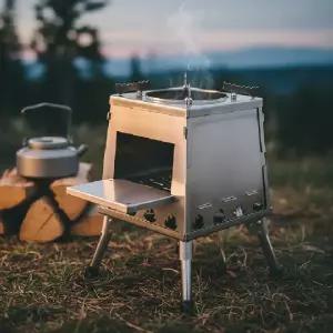 ( )접이식 장작 난로 26x34cm 휴대용 화로대 불멍 캠핑용품