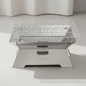 ( )스테인리스 캠핑 화로대 접이식 바비큐 그릴 불멍 장작 난로 휴대용 가방 포함