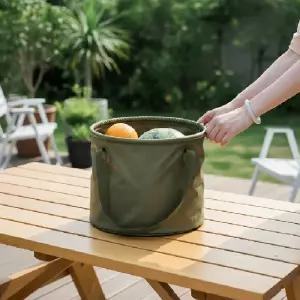 ( )접이식 캠핑 설거지통 20L 카키 다용도 바구니 수납함