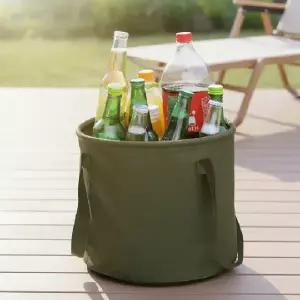 ( )접이식 캠핑 바스켓 10L 카키 방수 설거지통 다용도 수납함