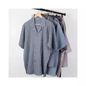 루미나D 지지미면 남성 체크반팔파자마상하세트 1068남성잠옷