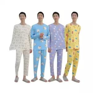 루미나D 남성 남녀공용 스판 잠옷 긴팔 상하세트 홈웨어
