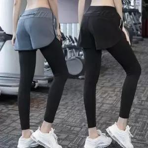 여성 여자 헬스 레깅스 반바지 투인원 타이즈 운동복