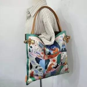 [애슬릿] 튼튼한 에코백 여성 여름 사각 지퍼 달린 숄더 천가방