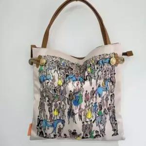 [애슬릿] 튼튼한 에코백 여성 지퍼 달린 숄더 토트 예쁜 천가방