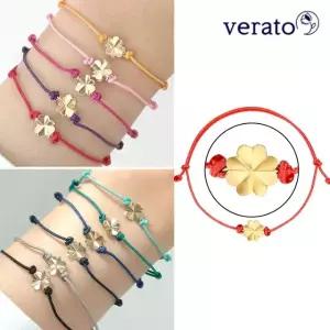베라토 14K 행운 크로버 매듭 팔찌