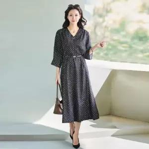 (삽)잔도트 브이넥 쉬폰원피스+ 벨트