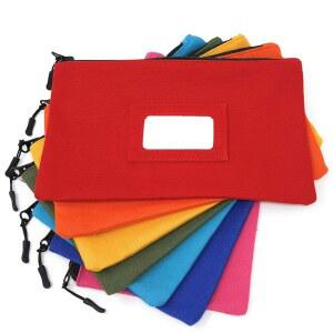 신분증 창과 빈 카드가 있는 30.5 소형 대형 가방 캔버스 공구 파우치 - 지퍼 정리함 튼튼한 17.8